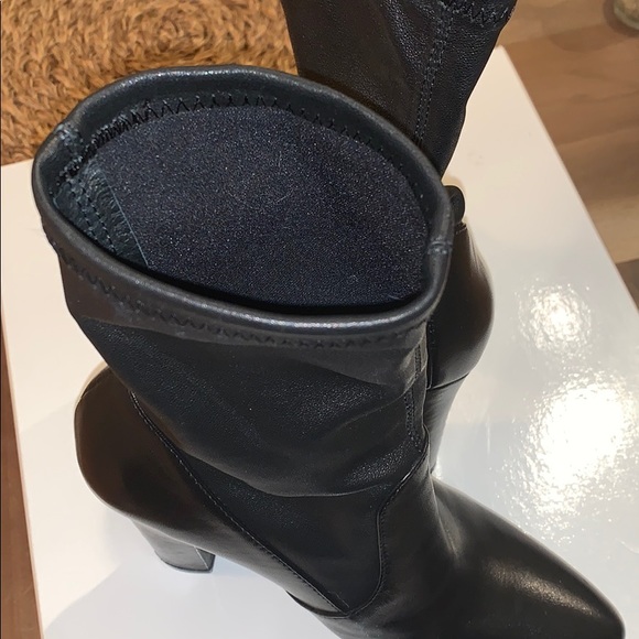 Black Leather Sock Bootie - Picture 7 of 7